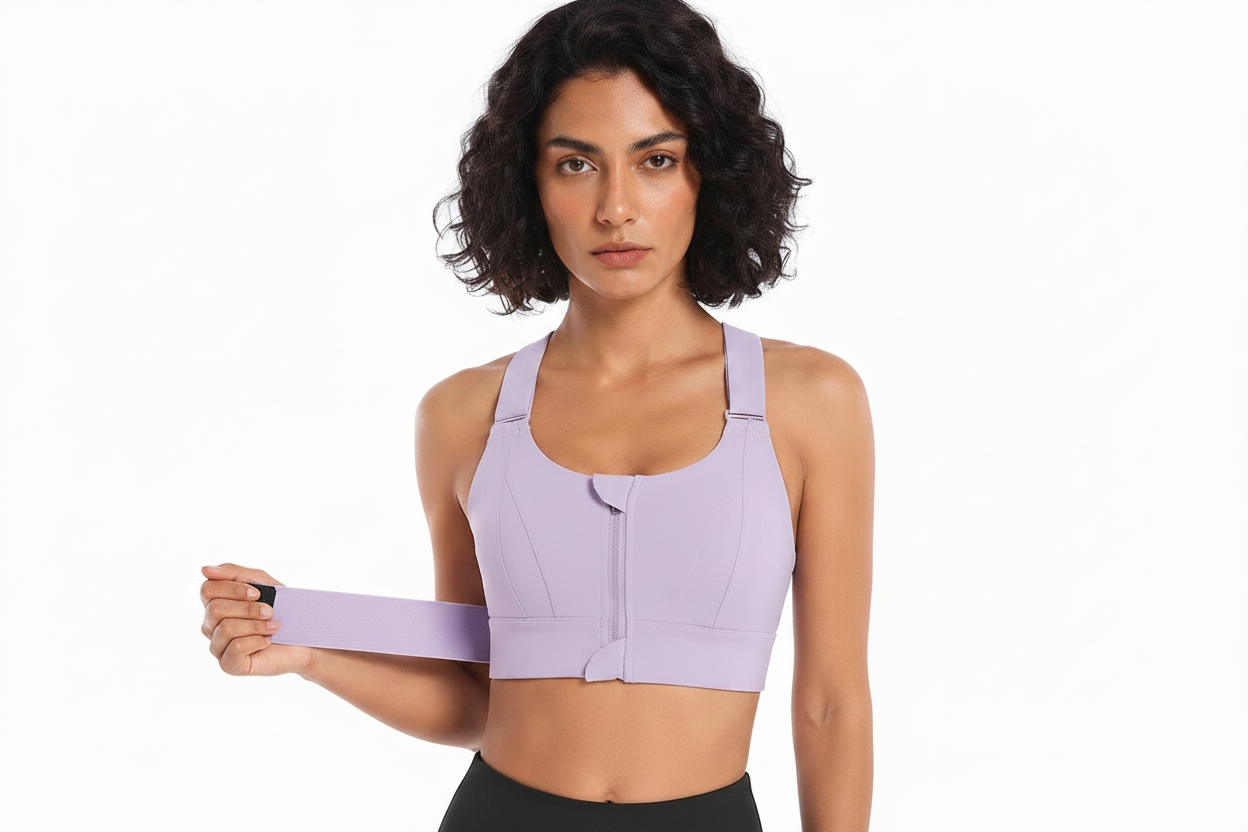Front-Zip Support Bra